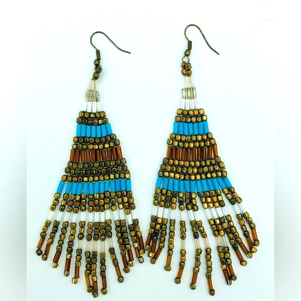 Beautiful Beaded Chandelier Earrings - Picture 1 of 8